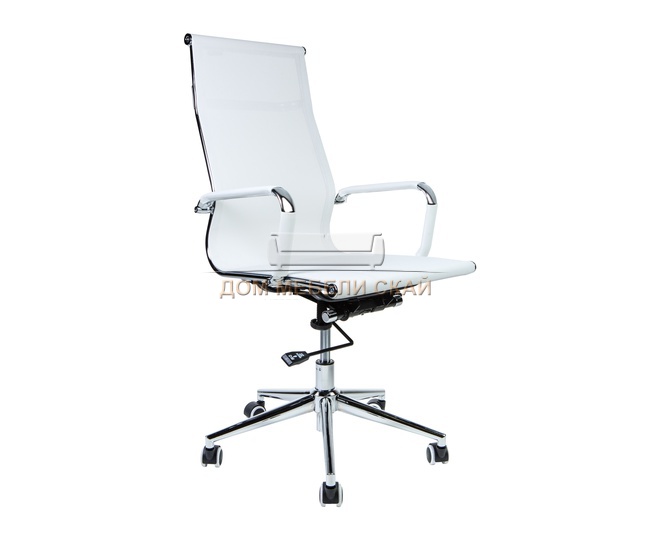 Кресло офисное Хельмут, белая сетка/сталь/хром