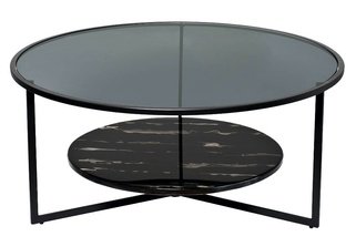 Журнальный стол круглый с темным стеклом 57EL-CT181A
