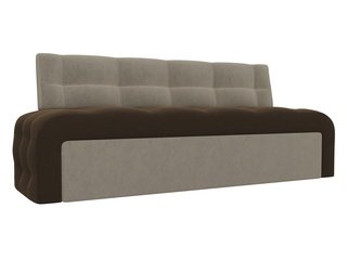 Кухонный диван со спальным местом Люксор, коричневый/бежевый/микровельвет