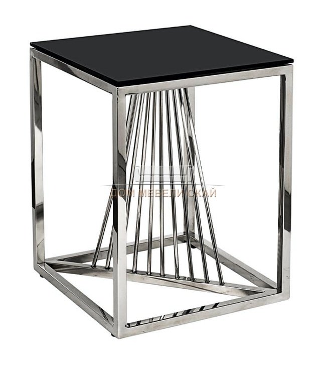 Журнальный стол черное стекло/серебро 13RXET8083M-SILVER