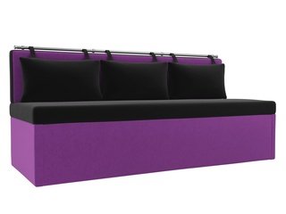 Кухонный диван со спальным местом Метро, черный/фиолетовый/микровельвет