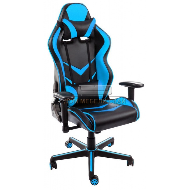 Компьютерное кресло Racer, черное / голубое