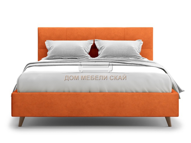 Кровать двуспальная 180x200 Garda Lux, оранжевый велюр velutto 27