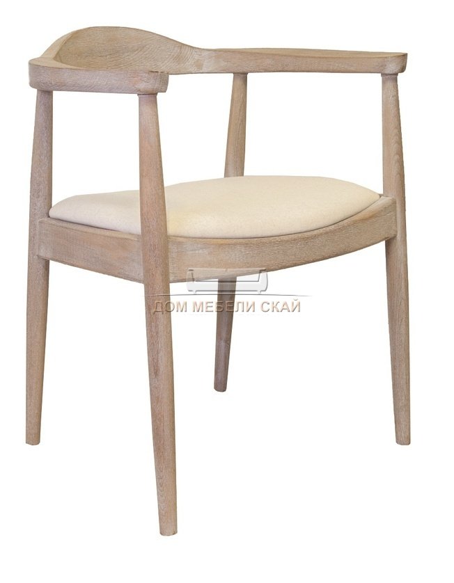 Стул с подлокотниками Carlo, old рогожка бежевого цвета