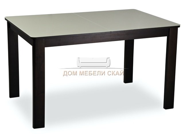 Стол обеденный раздвижной BENVENUTO, венге/стекло бежевое