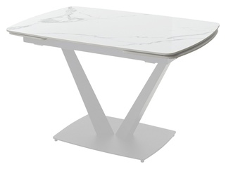 Стол обеденный раскладной ALATRI 120, GLOSS STATUARIO WHITE SINTERED STONE/WHITE