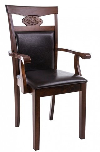 Стул-кресло Luiza, dirty oak/dark brown экокожа коричневого цвета