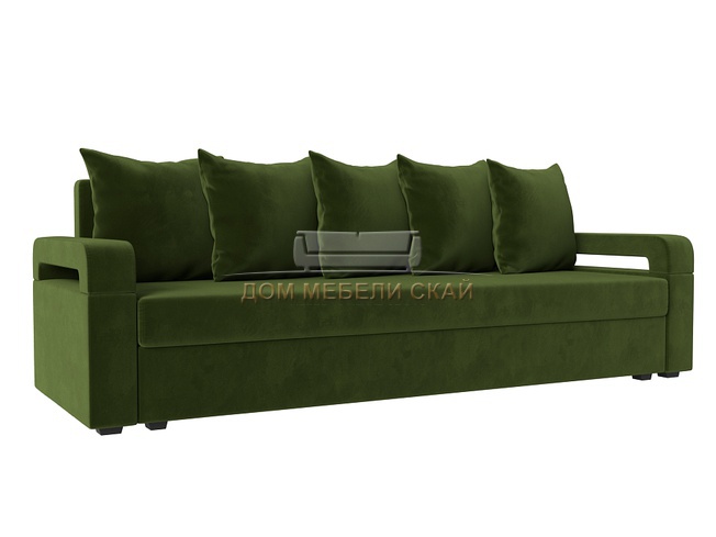 Прямой диван Гермес лайт, микровельвет зеленый
