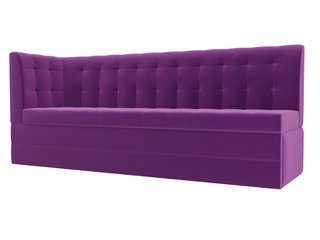 Кухонный угловой диван со спальным местом левый Бриз, фиолетовый/микровельвет