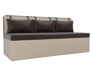 Кухонный диван со спальным местом Метро, коричневый/бежевый/экокожа