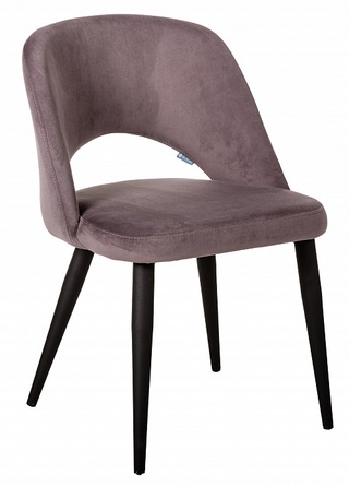 Стул-кресло Lars, велюровый темно-коричневого цвета эко/ чёрный