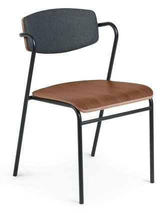 Стул-кресло CASPER, рогожка коричневого цвета/черный каркас