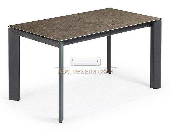 Стол обеденный раздвижной Atta 140(200)x90 графит, porcela vulcano c CC0185VC