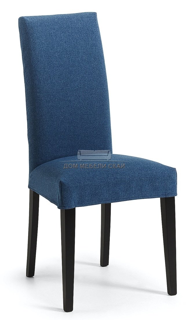 Стул Freia, рогожка темно-синего цвета/черный каркас