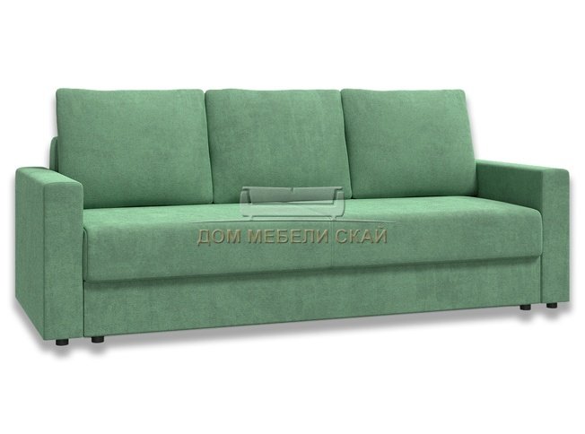 Диван-кровать Лира с боковинами 1600, зеленый велюр