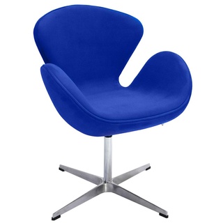 Кресло SWAN CHAIR, синяя искусственная замша