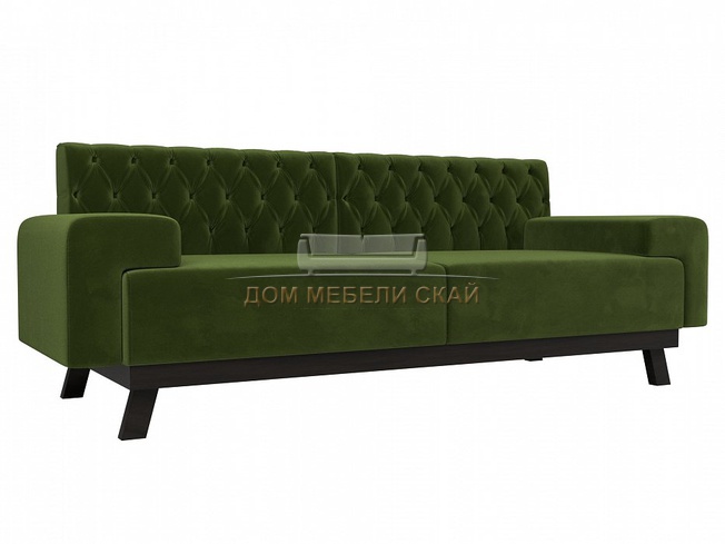 Прямой диван Мюнхен Люкс, зеленый микровельвет