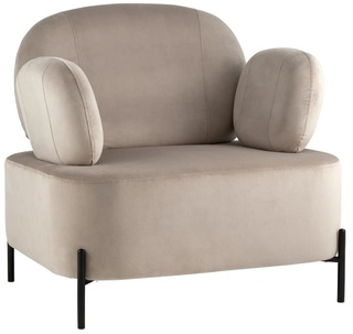 Кресло Кэнди с подлокотниками, велюр светло-серый