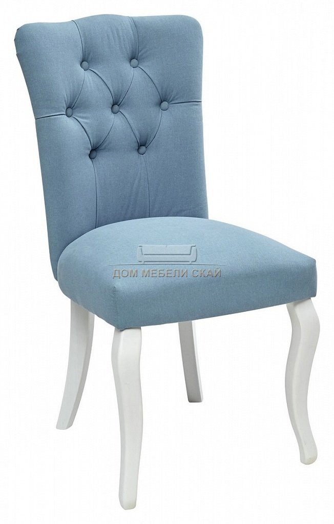 Стул C-1061, linen blue A61147-28 велюровый синего цвета