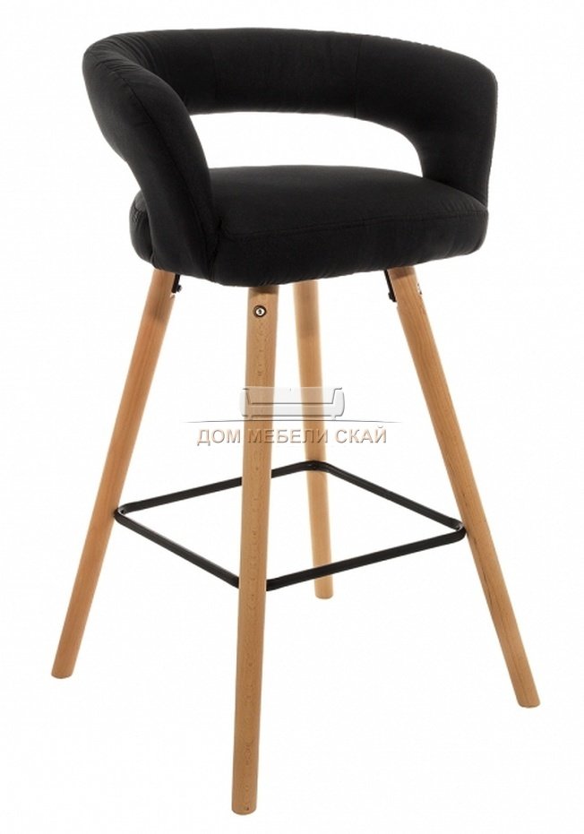 Барный стул Mars, велюровый черного цвета