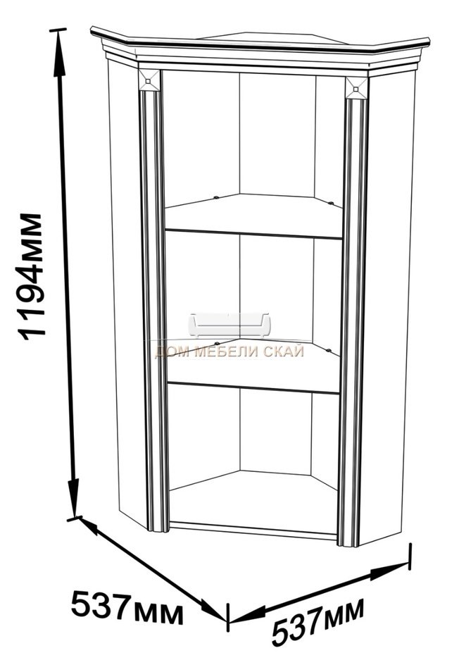 Шкаф кухонный угловой из сосны