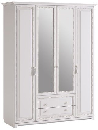 Шкаф 4-дверный Белла, белый/джелато софт