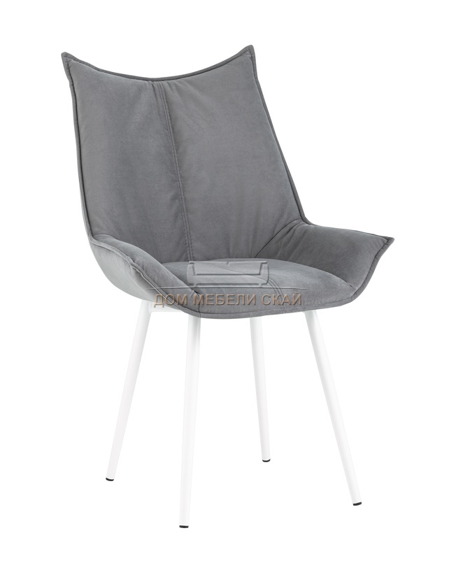 Стул Осло, велюровый серого цвета/белый