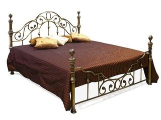 Кровать полутороспальная металлическая VICTORIA 140x200, античная медь
