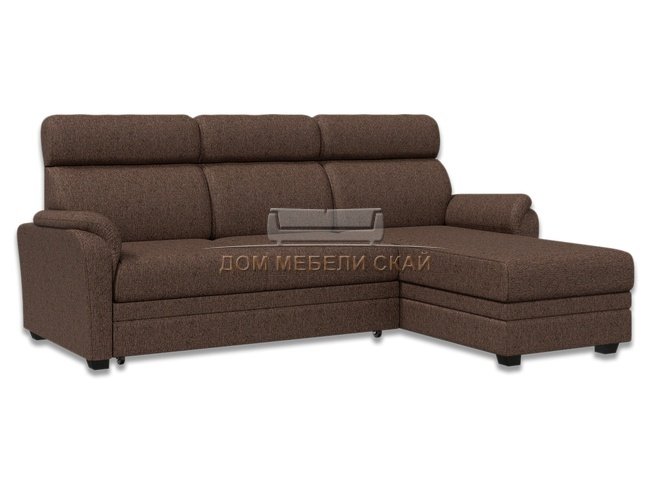 Угловой диван-кровать Омега 2-1, коричневая рогожка