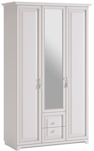 Шкаф 3-дверный Белла, белый/джелато софт
