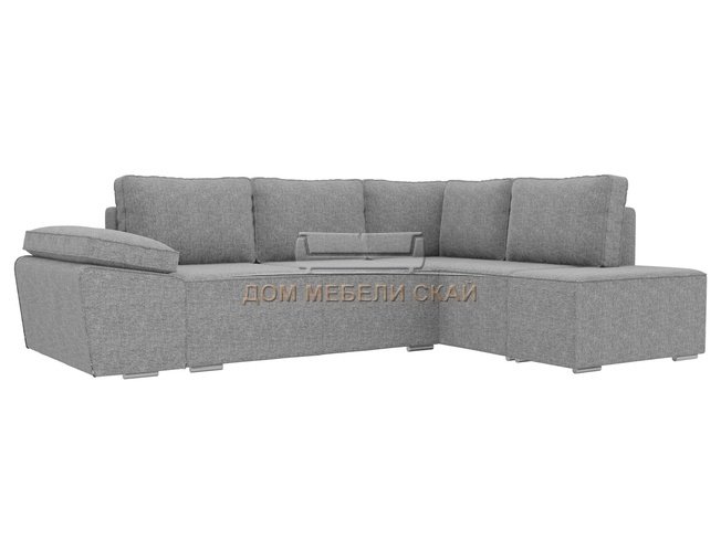 Угловой диван-кровать правый Хавьер, серый/рогожка