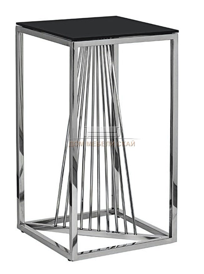 Журнальный стол высокий черное стекло/серебро 13RXET8082L-SILVER