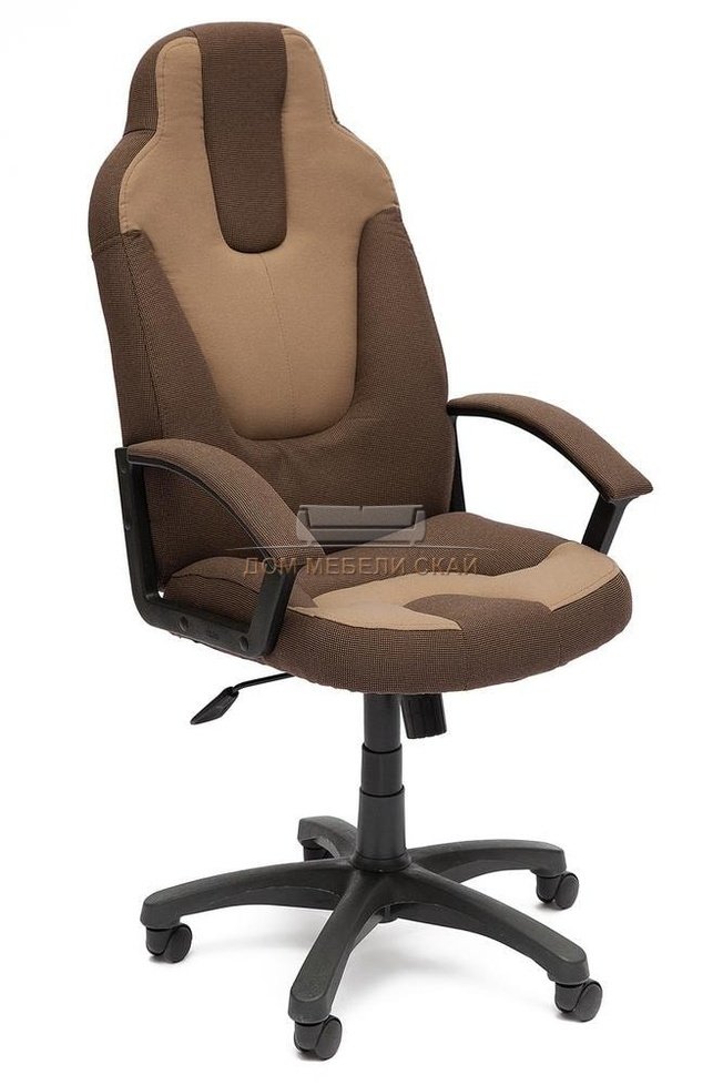 Кресло офисное Нео Neo 3, коричневая/бежевая рогожка