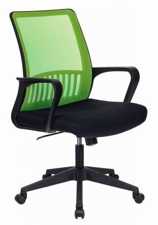 Кресло офисное MC-201, черная ткань/салатовая сетка