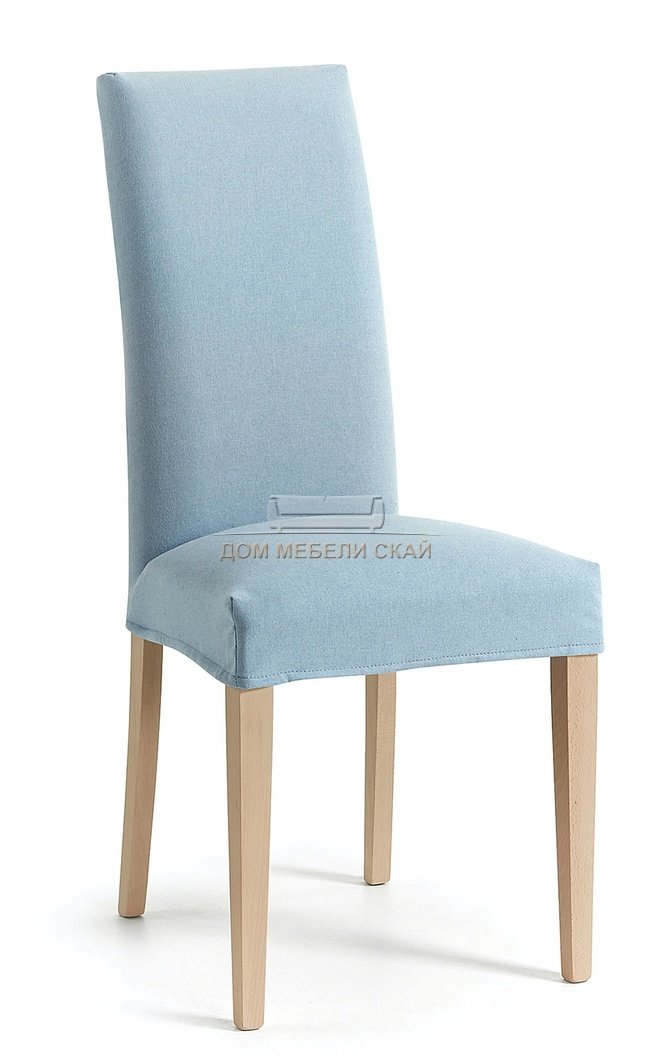 Стул Freia, рогожка светло-голубого цвета/натуральный каркас