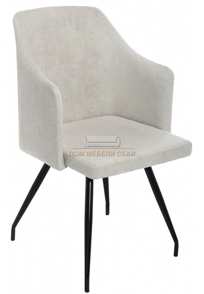 Стул Lans, light grey fabric велюровый серого цвета