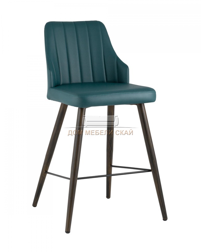 Стул полубарный Коналл, экокожа тёмно-синего цвета