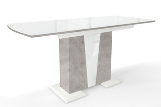 Стол обеденный раскладной Фрегат, белый/бетон