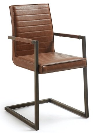 Стул-кресло TYPE, CC0331UE86 экокожа коричневого цвета/бронза каркас