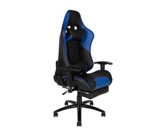 Игровое кресло Lotus GTS с реклайнером, черно-синяя экокожа