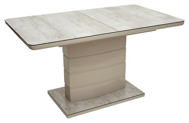 

Стол обеденный раздвижной ALTA 120, BEIGE/ CAPPUCINO глазурованное стекло