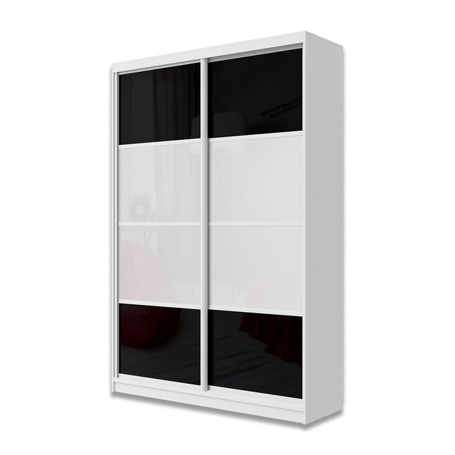 

Шкаф-купе Юпитер 2-дверный без зеркала 1600 (глубина 450, высота 2400), белый/белый глянец/черный глянец