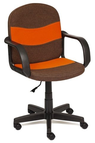 Кресло офисное Багги Baggi, коричневая/оранжевая рогожка