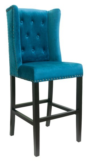 Барный стул Skipton, blue velvet велюровый синего цвета