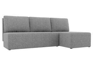 Угловой диван-кровать правый Поло, серый/рогожка