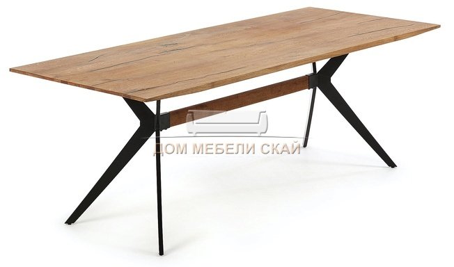 Стол обеденный AMETHYST 215х90, черный/античный дуб