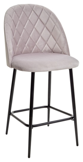 Полубарный стул НИРВАНА, велюровый светло-серого цвета