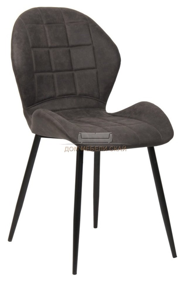 Стул FLOWER, велюровый тёмно-серого цвета