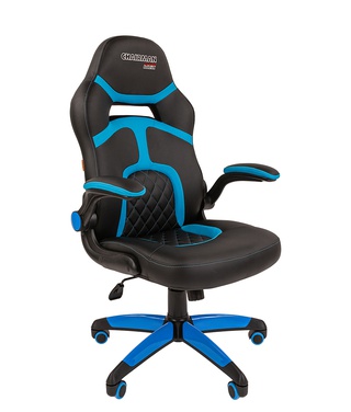 Офисное кресло Chairman game 18 экопремиум, черно-голубой