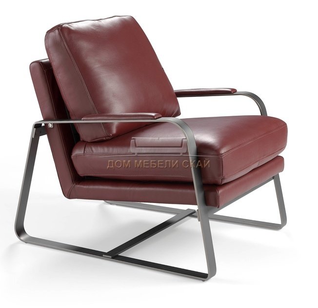 Кресло A1061, бордо-коричневая кожа
